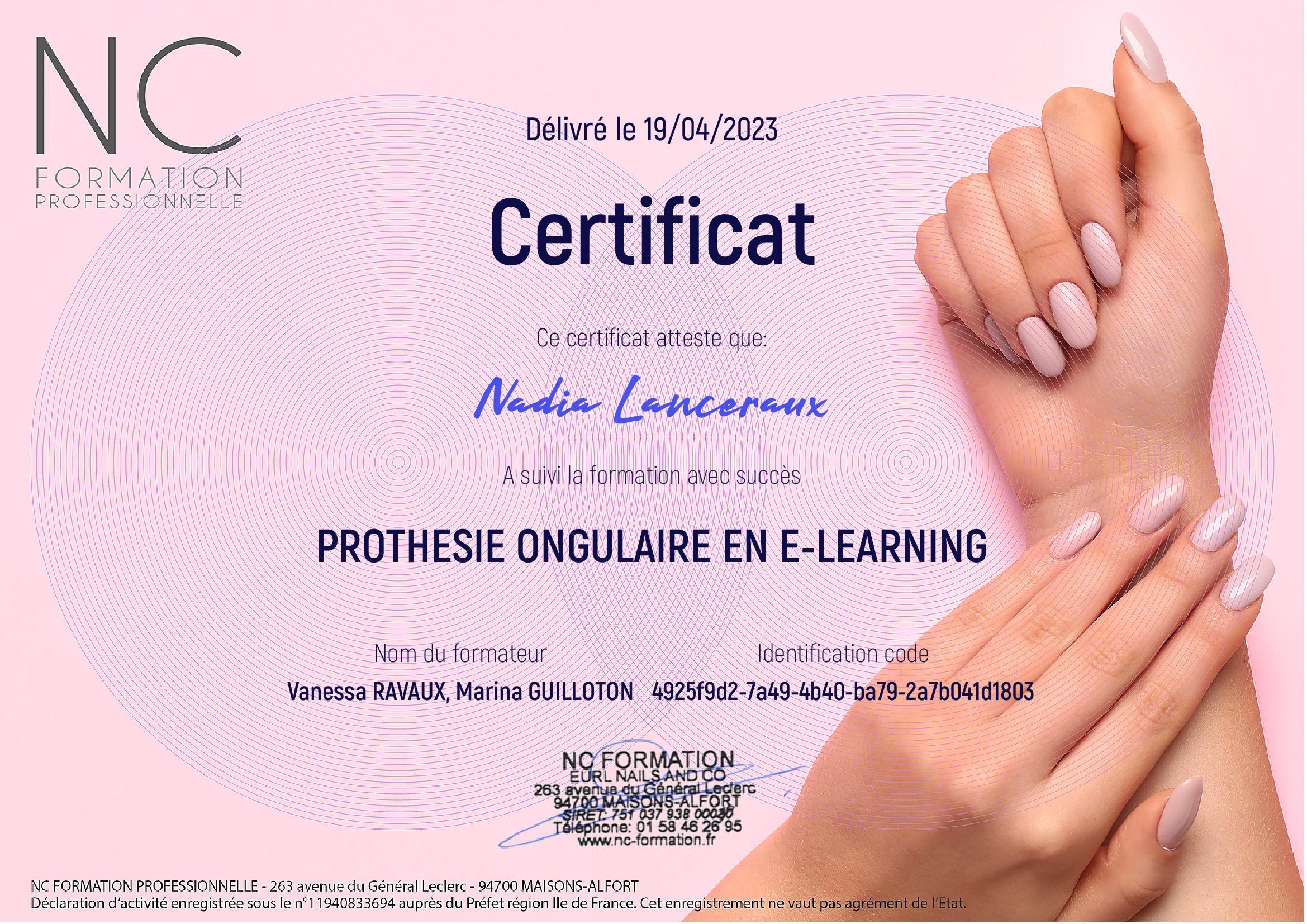 diplome nadia lanceraux prothesiste ongulaire
