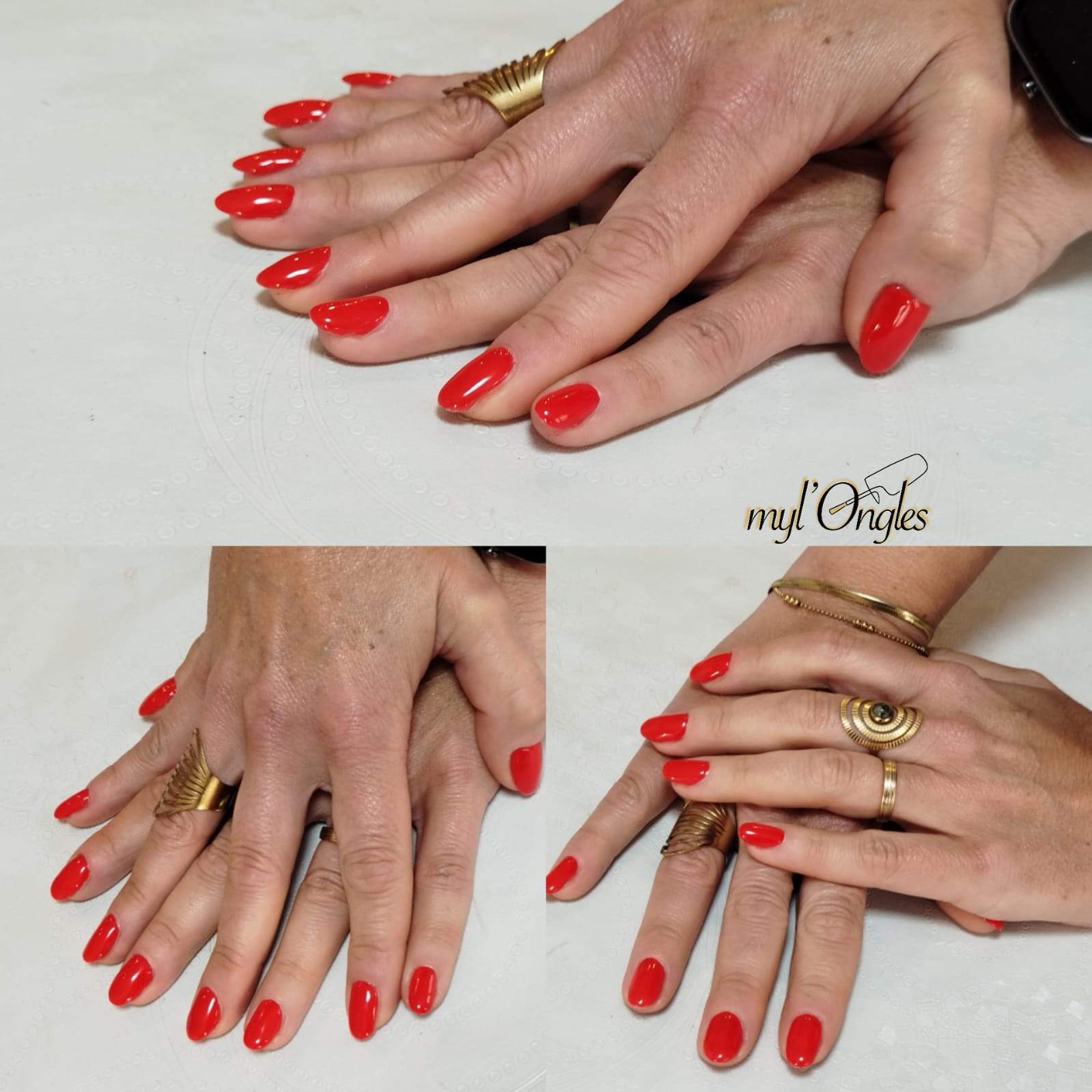 Vernis longue durée rouge vif pour manucure chic